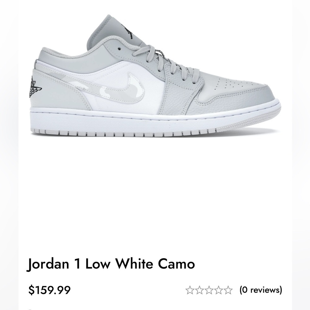 Jordan 1 Low White Camo w 8.5